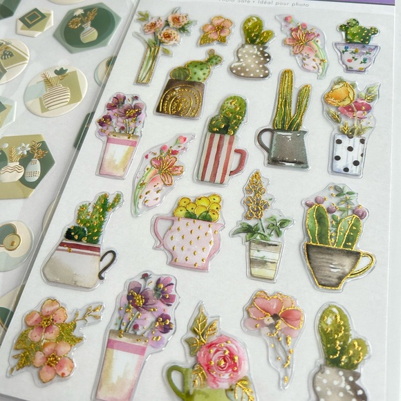 🌻4/$20 Foil Fun Plant Floral Stickers Three New For Junk Journals Art & Crafts - Picture 7 of 14